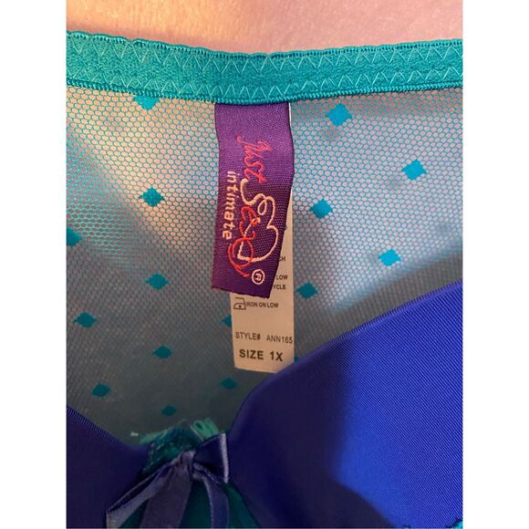 Just sexy women’s lingerie Swiss.chemise blue sheer baby doll S/1X. - Picture 6 of 6